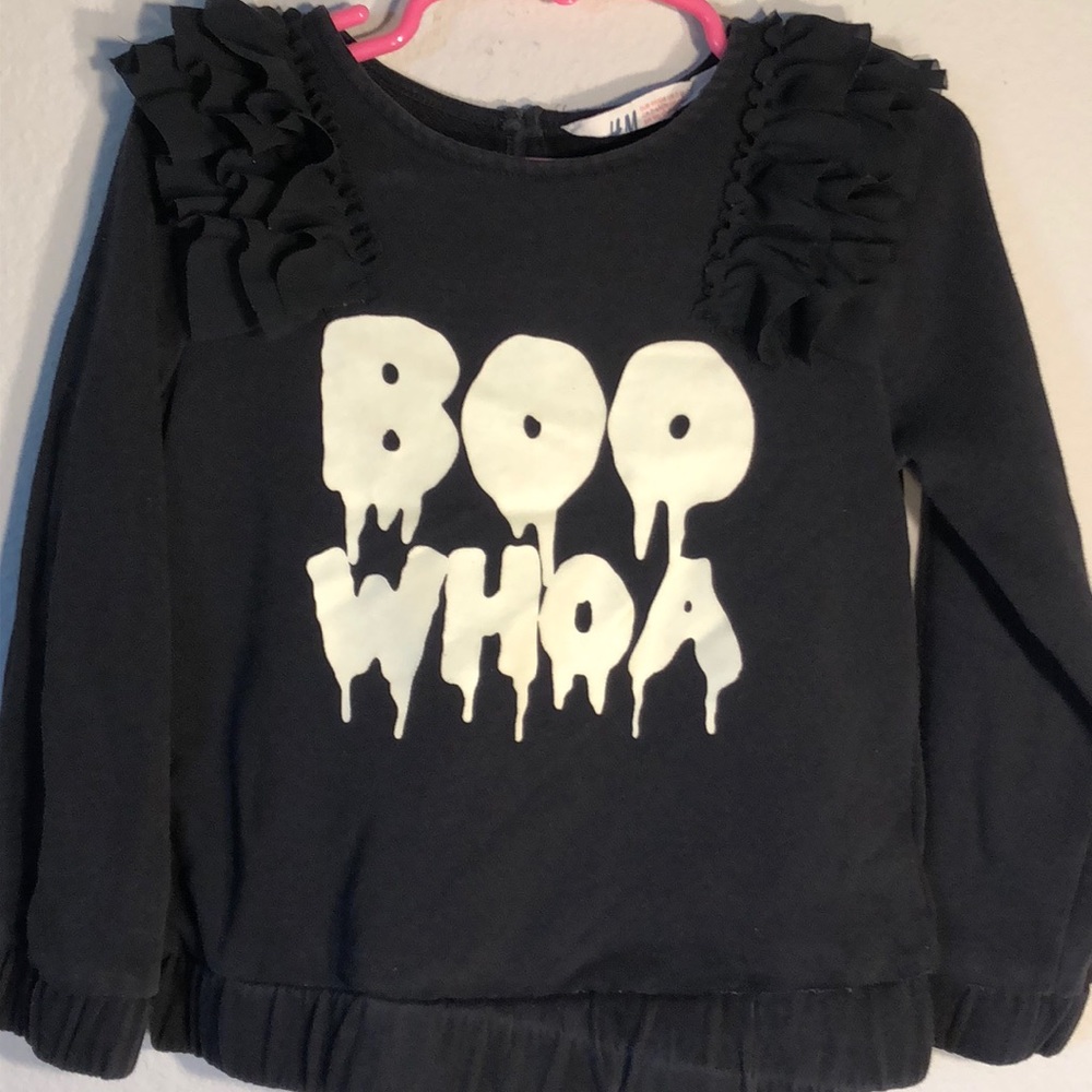 H&M glow in the dark girls ruffle sweatshirt